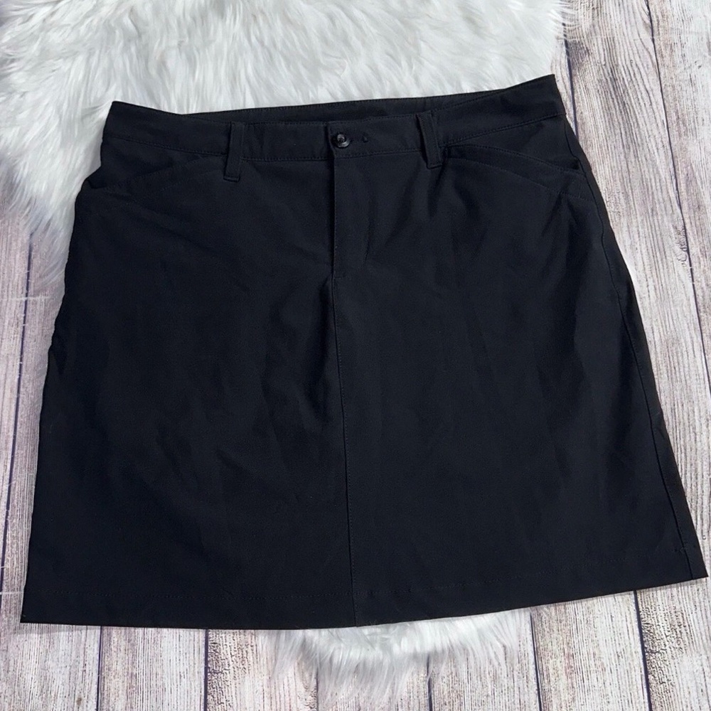 EDDIE BAUER Women Skort SIZE 10 Golf Tennis Black Skirt Shorts Nylon Polyester